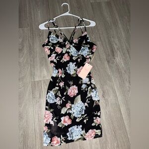 Floral Strappy Mini Dress